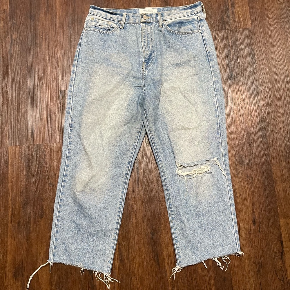 Just Black Denim Light Wash Distressed Boyfriend Jeans